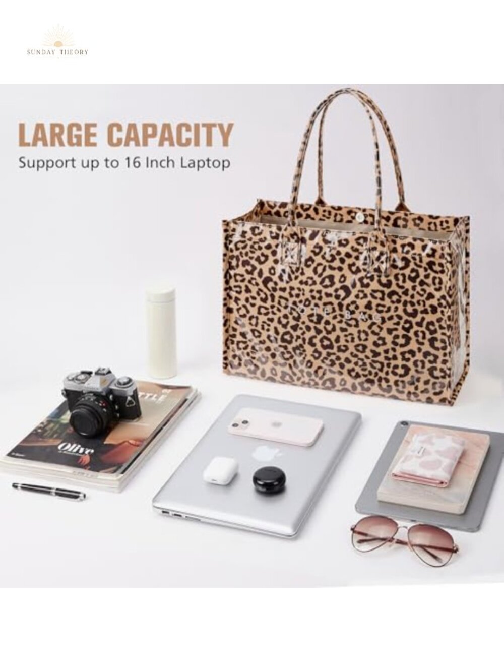 PVC Tote Bag with Top Handle - Large Capacity Work Handbag - Picture 4 of 5